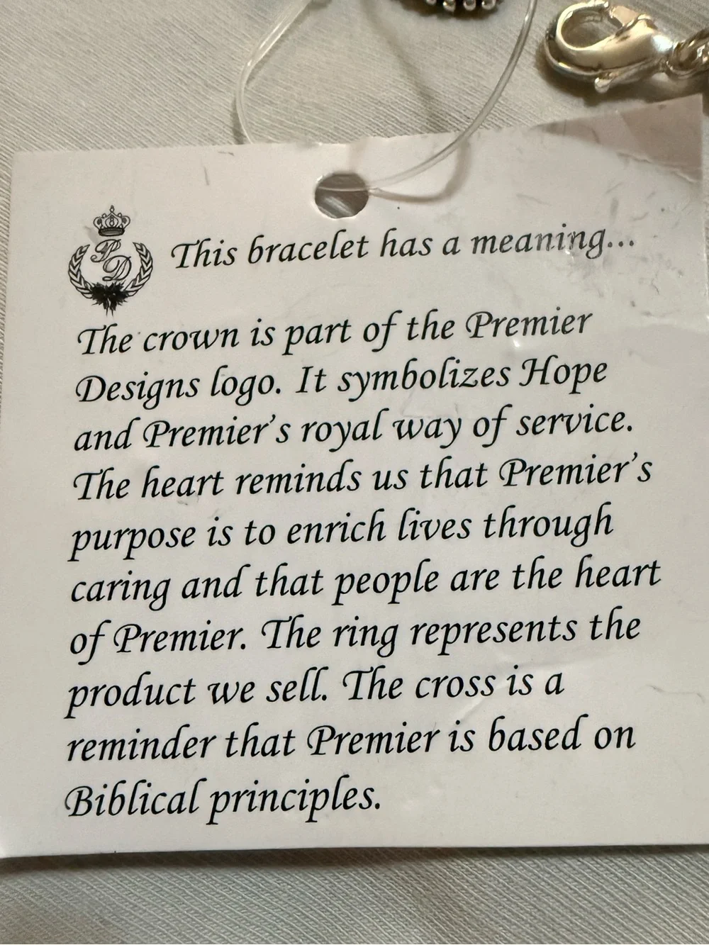 Premier Designs Silver Tone Rope Chain Charm Bracelet Cross Heart Crown